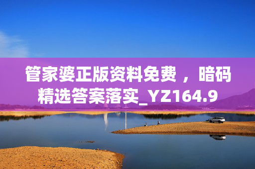 管家婆正版资料免费 ，暗码精选答案落实_YZ164.9